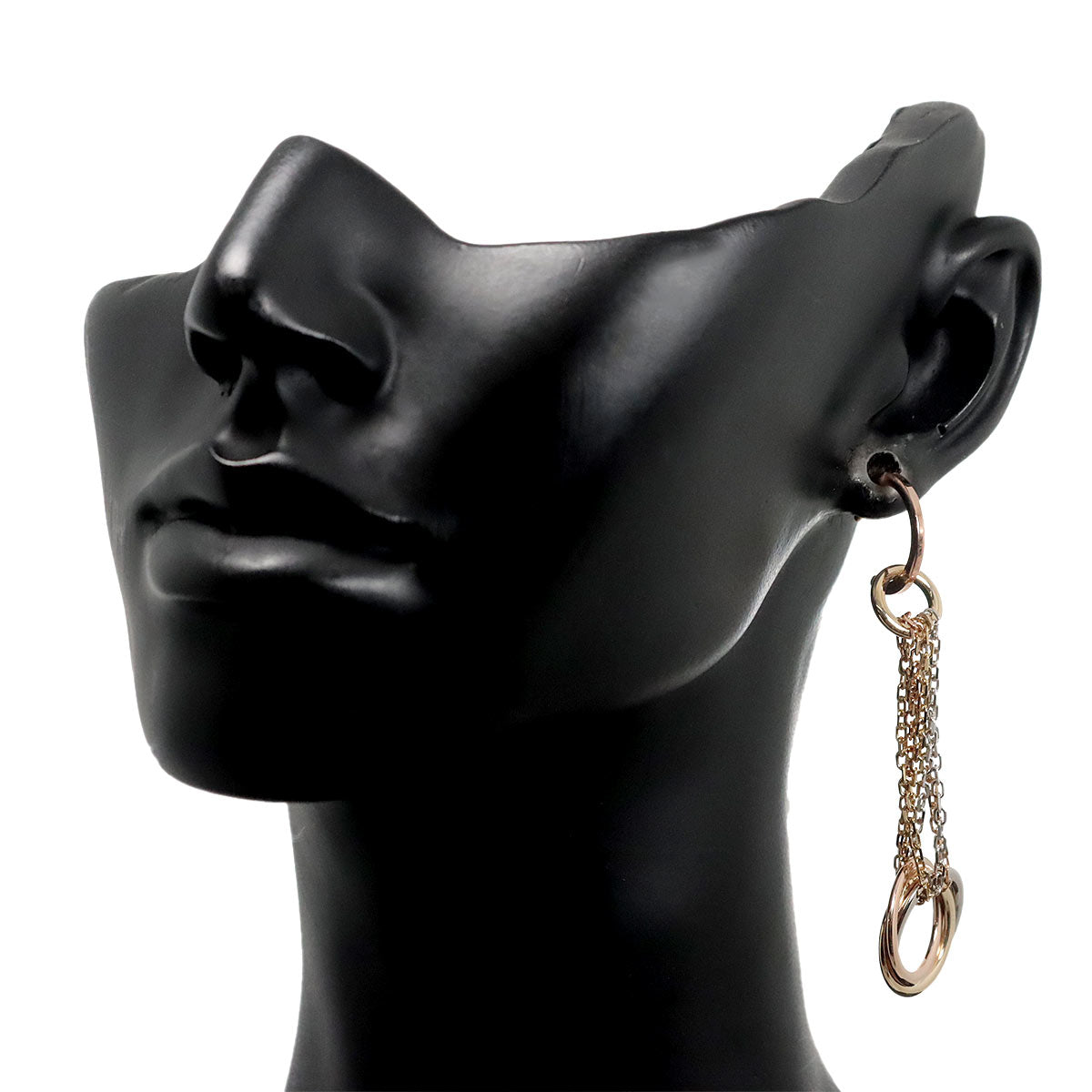 Trinity Earrings Pierced 18K YG WG PG 750