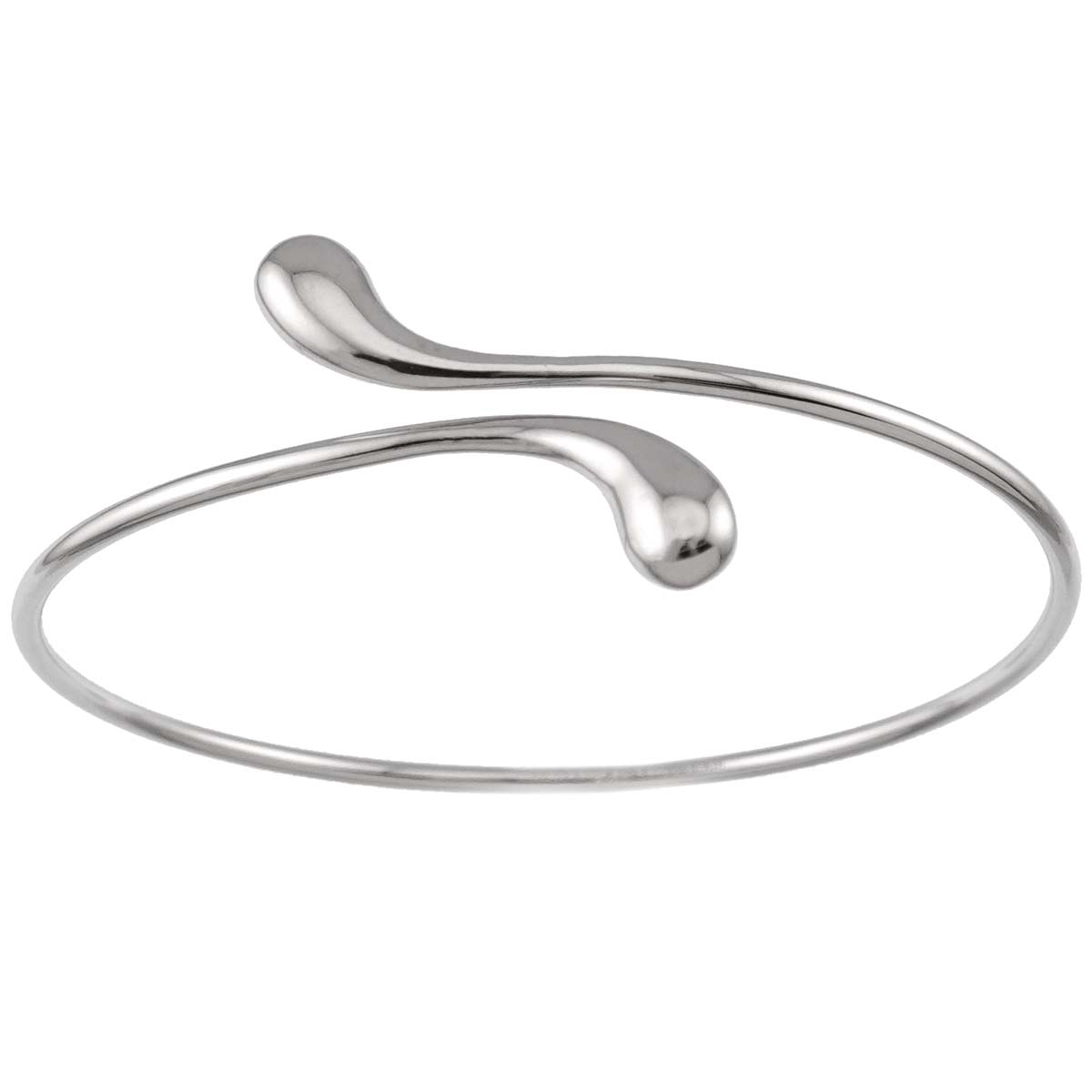 Double Teardrop Bangle Bracelet SV 925 Silver