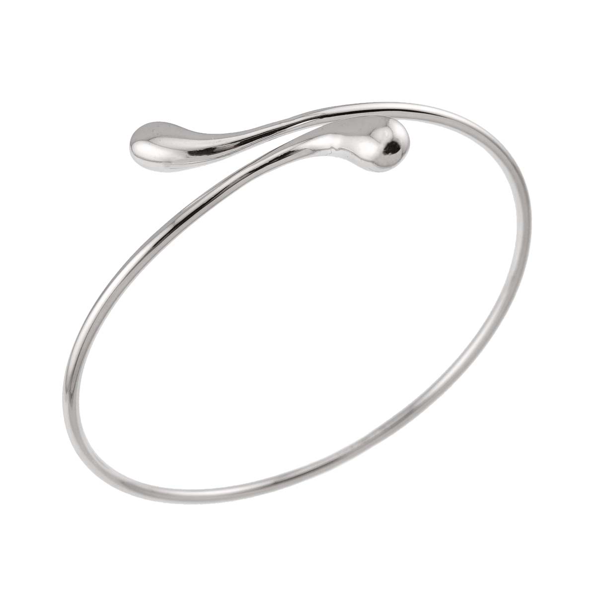 Double Teardrop Bangle Bracelet SV 925 Silver