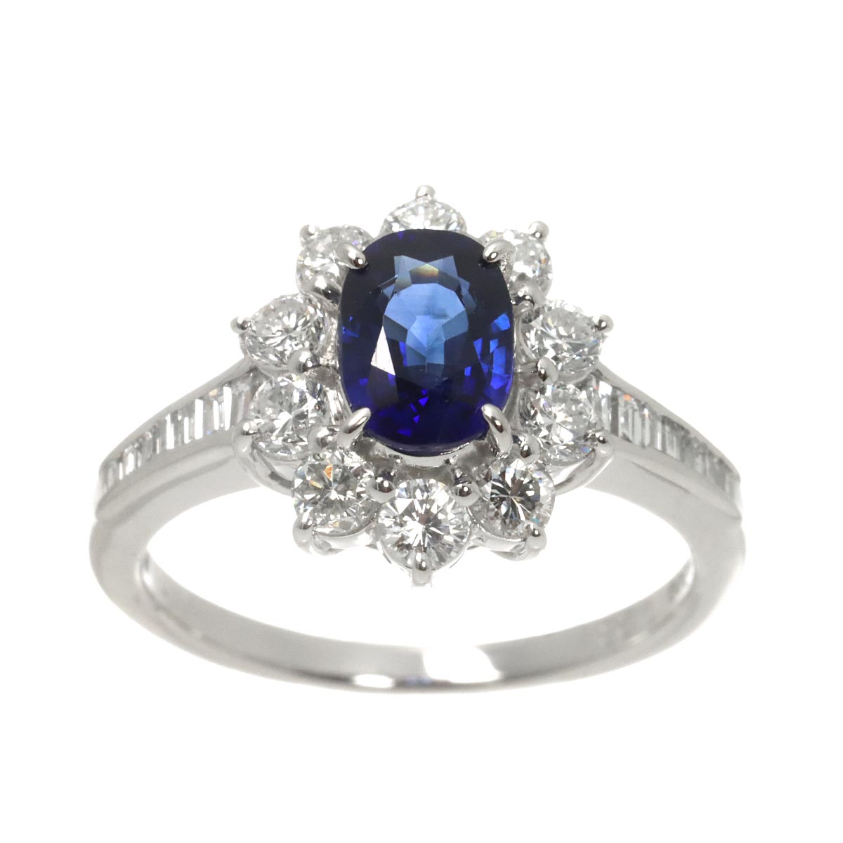 Sapphire 1.28ct Diamond 0.99ct Ring Platinum size6.25-6.5(US)