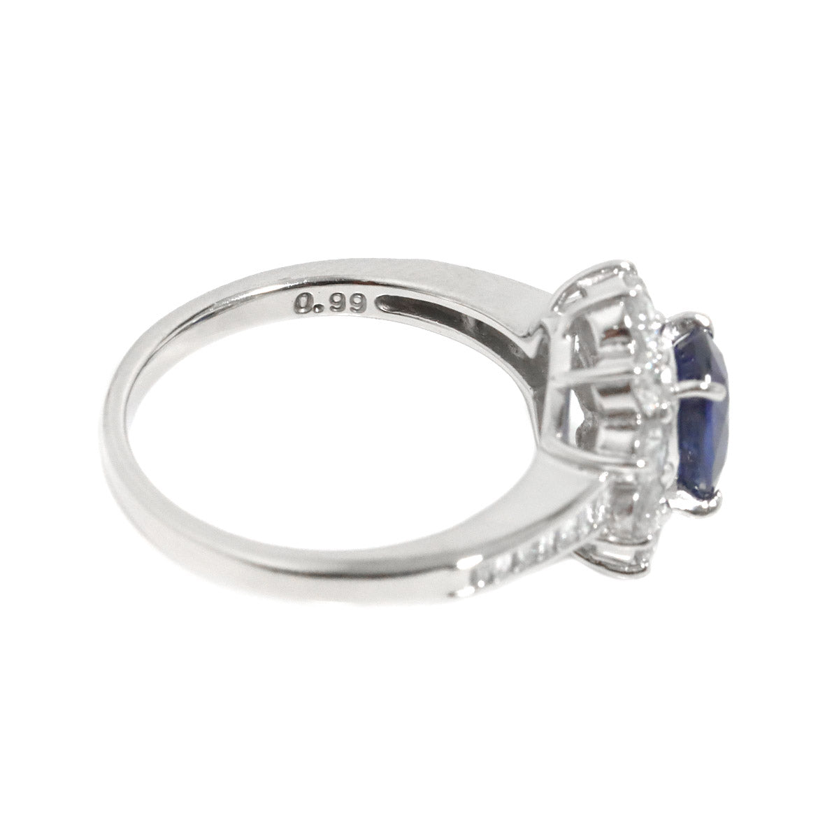 Sapphire 1.28ct Diamond 0.99ct Ring Platinum size6.25-6.5(US)