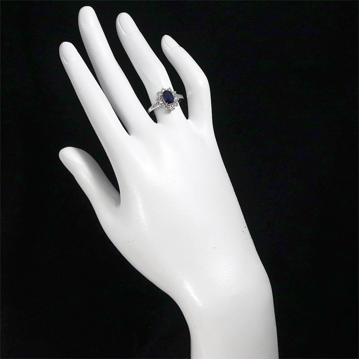 Sapphire 1.28ct Diamond 0.99ct Ring Platinum size6.25-6.5(US)