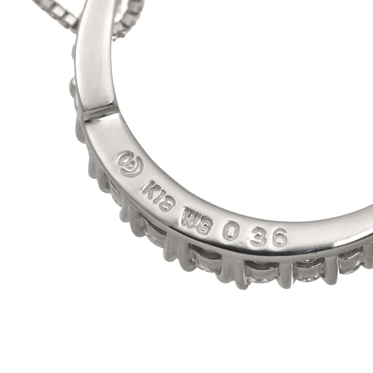 Diamond 0.36ct Necklace 18K White Gold 750