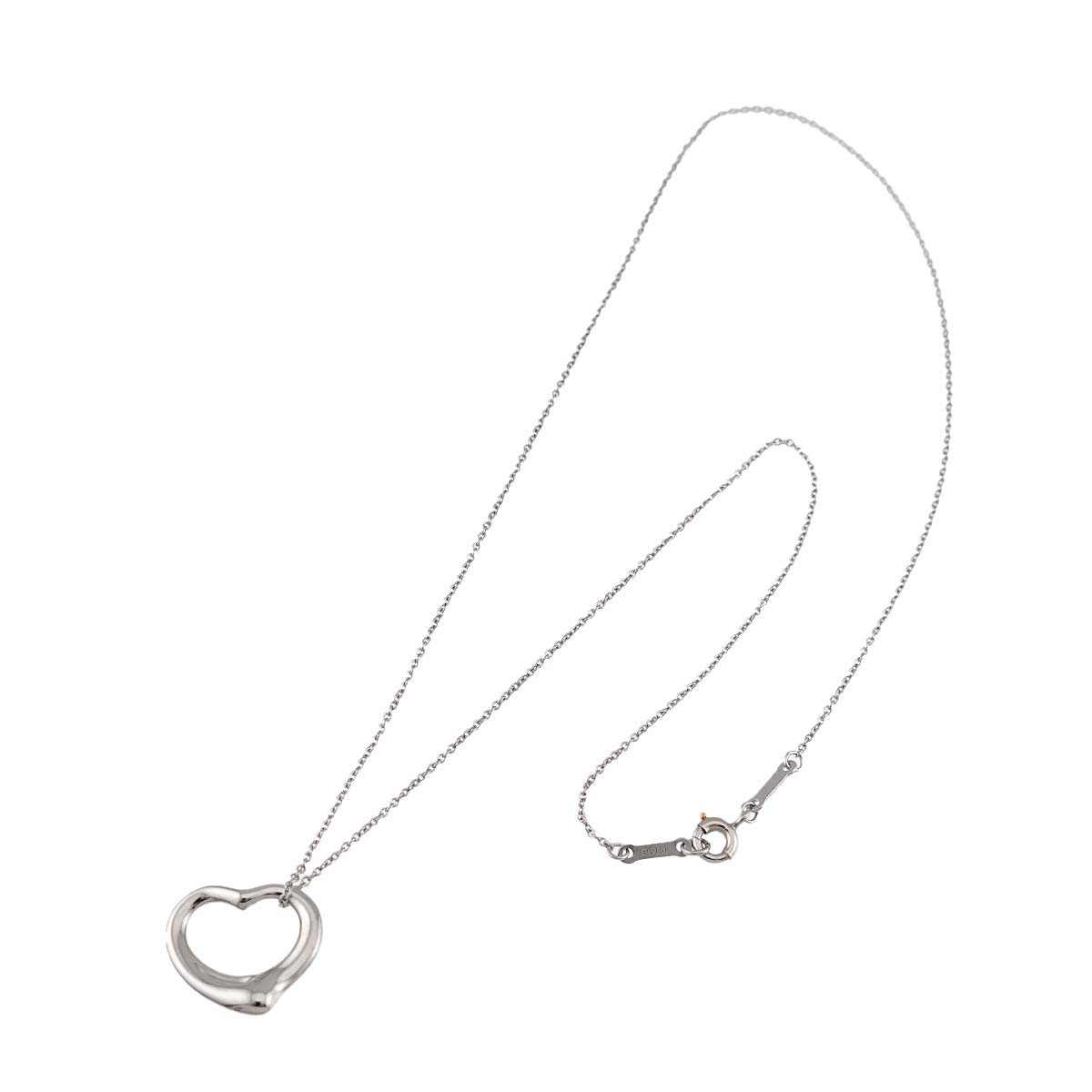 Open Heart Necklace Platinum