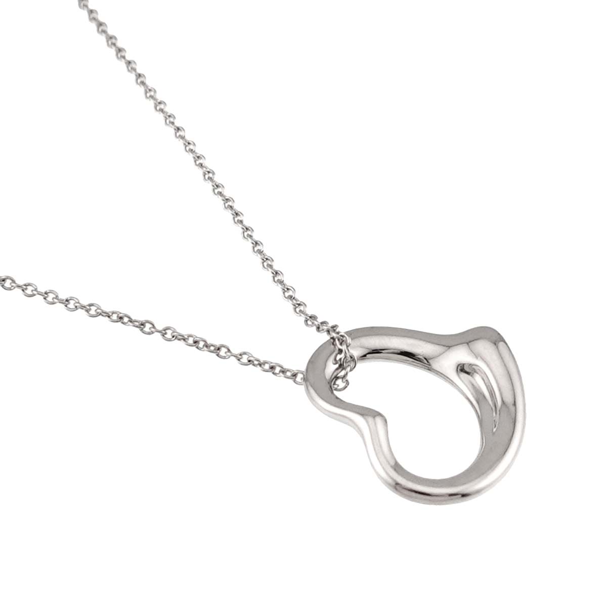 Open Heart Necklace Platinum