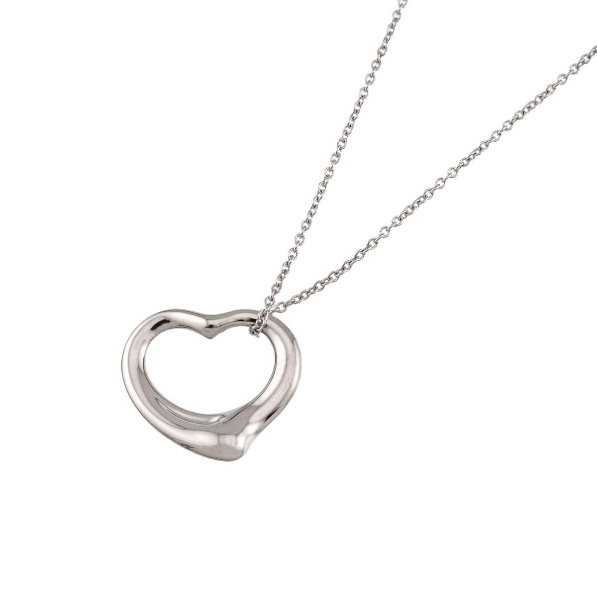Open Heart Necklace Platinum