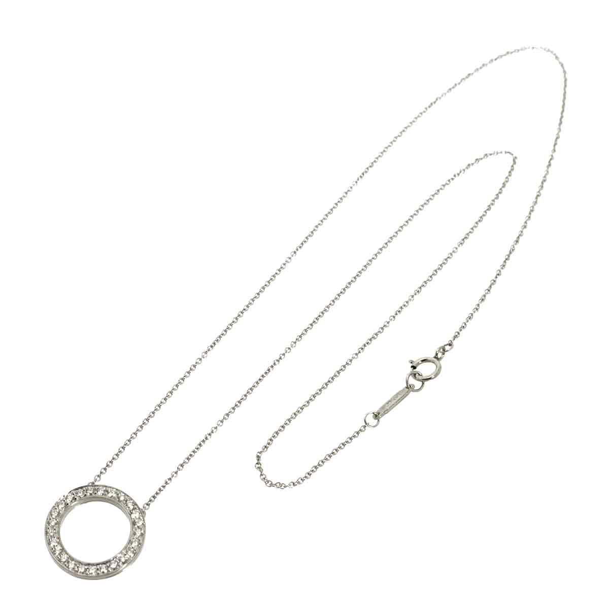 Open Circle Diamond Necklace Pt Platinum