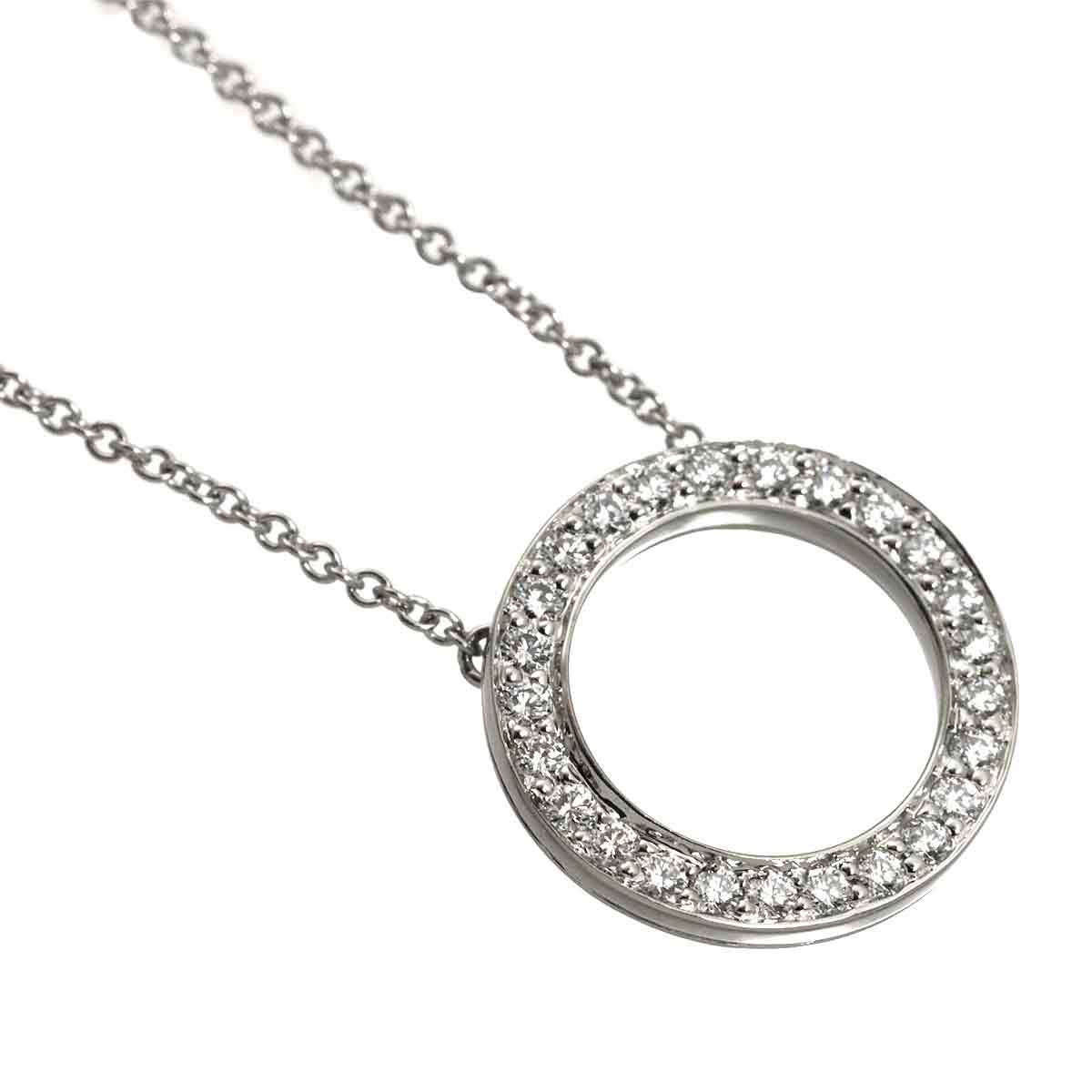 Open Circle Diamond Necklace Pt Platinum