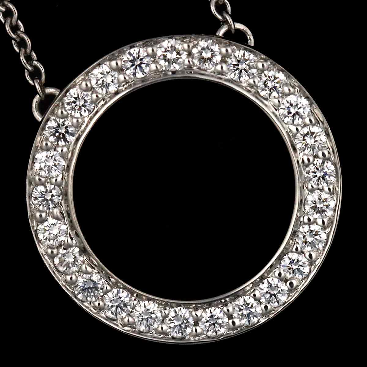 Open Circle Diamond Necklace Pt Platinum