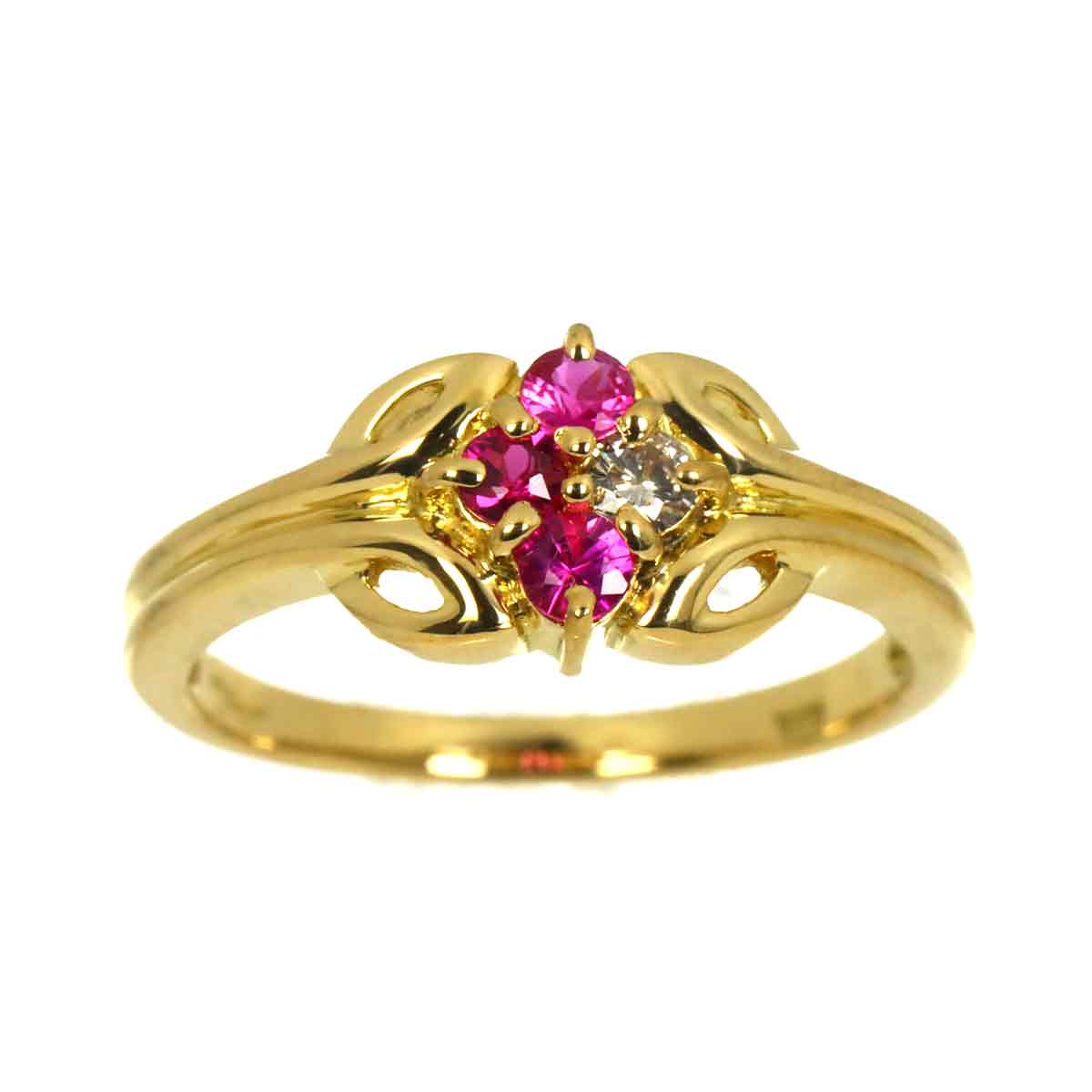 Diamond Ring 18K YG 750 size5.75-6(US)