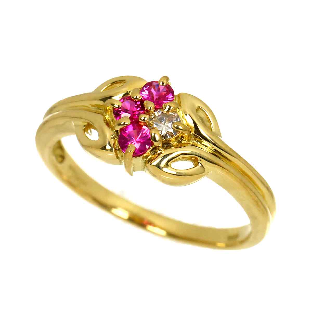 Diamond Ring 18K YG 750 size5.75-6(US)