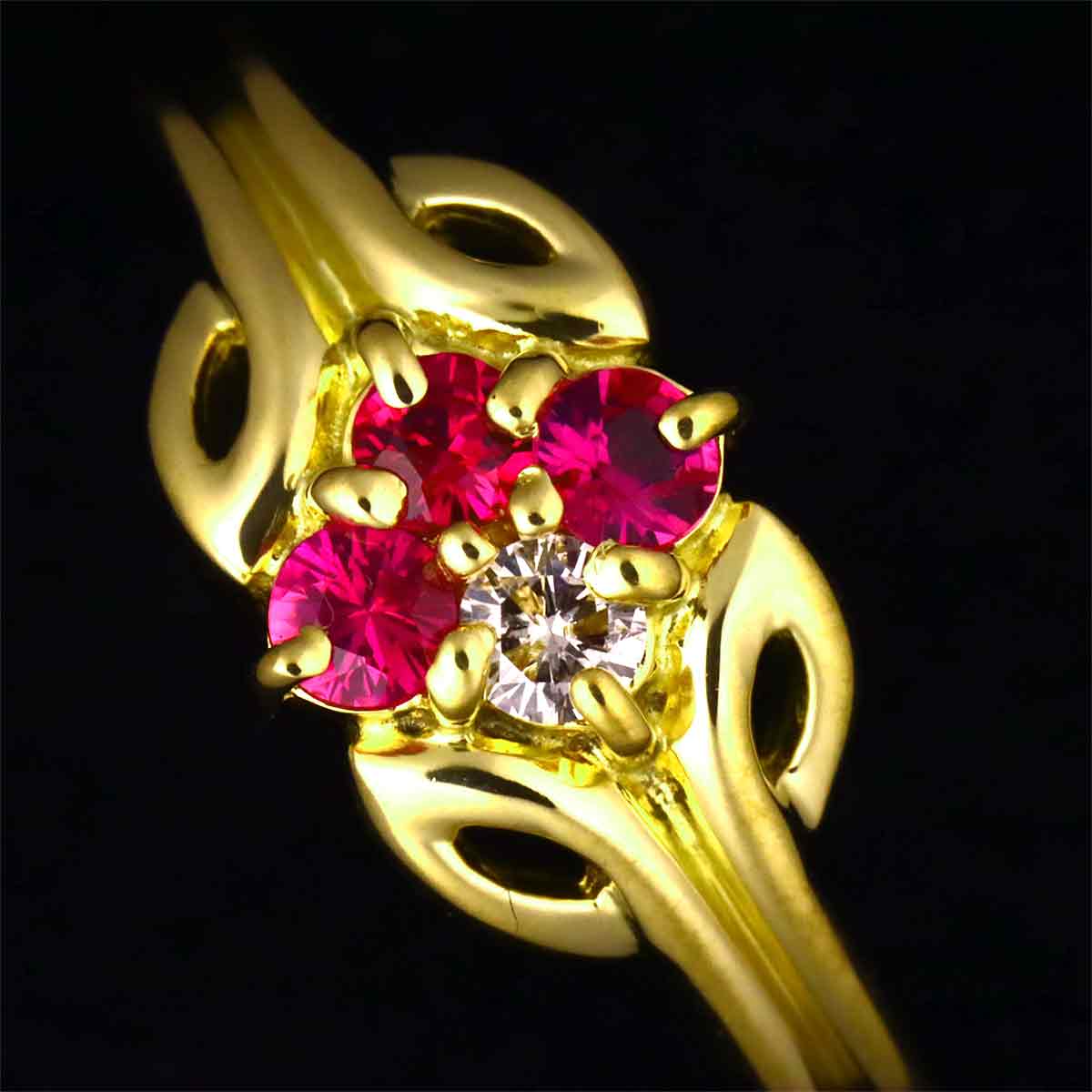 Diamond Ring 18K YG 750 size5.75-6(US)