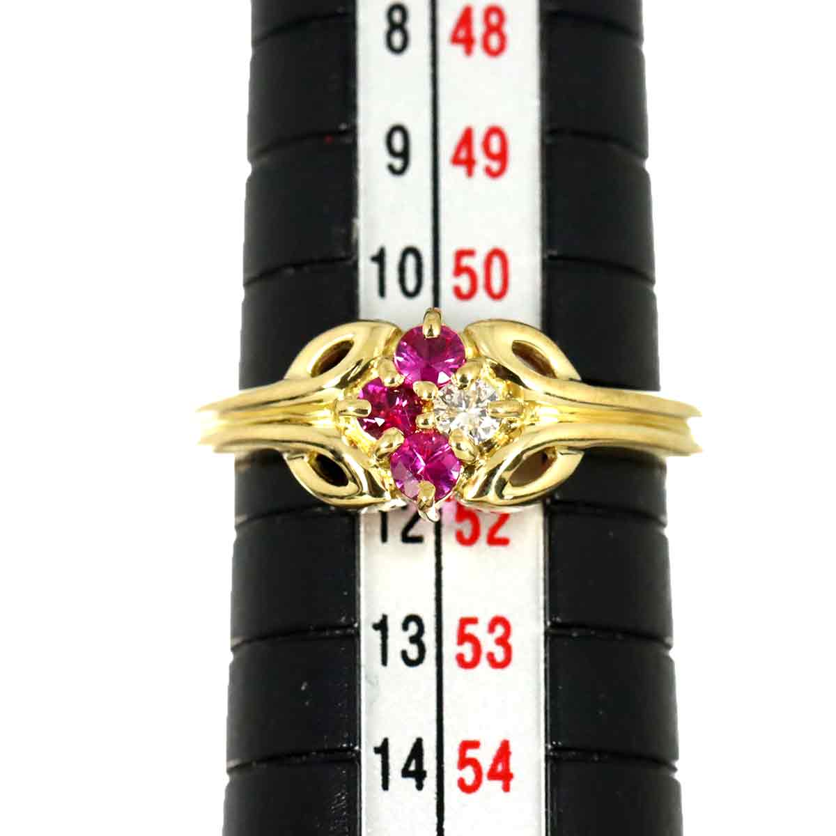 Diamond Ring 18K YG 750 size5.75-6(US)