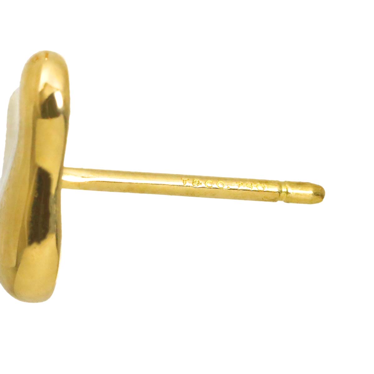 Full Heart Earrings Pierced 18K Yellow Gold 750