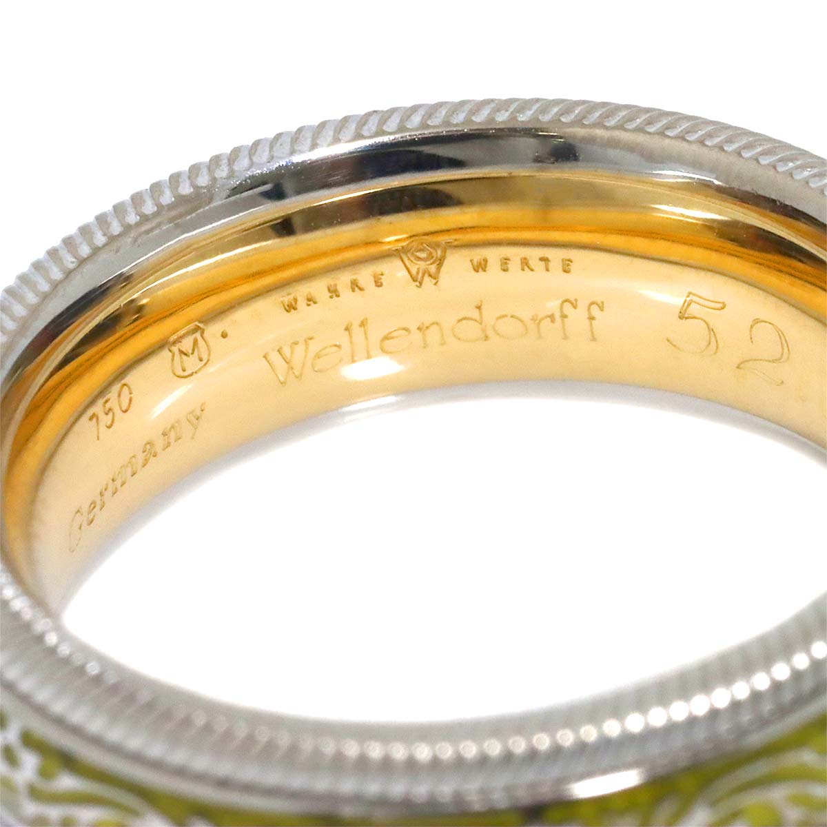 Diamond Ring 18K WG YG 750 Size6(US)