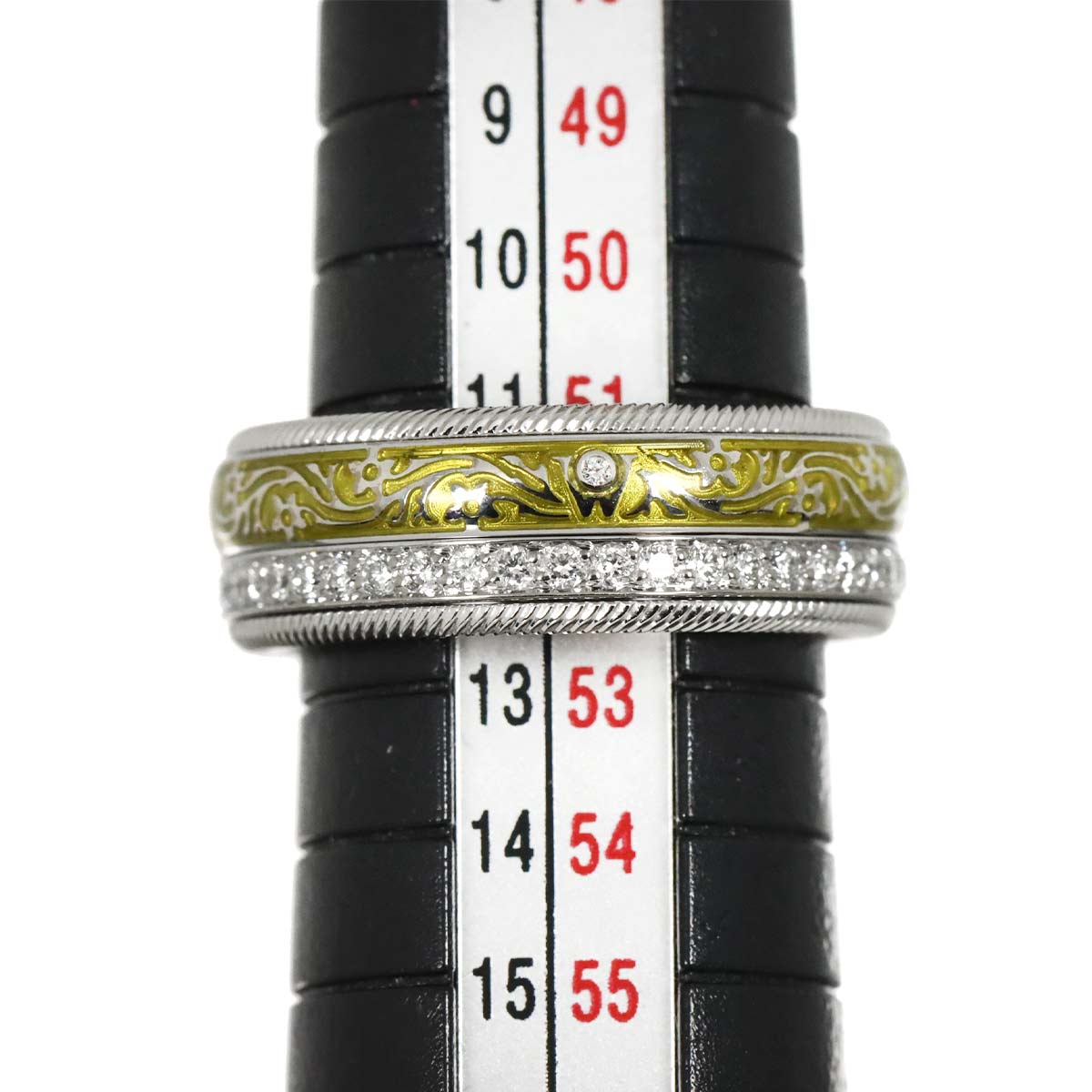 Diamond Ring 18K WG YG 750 Size6(US)