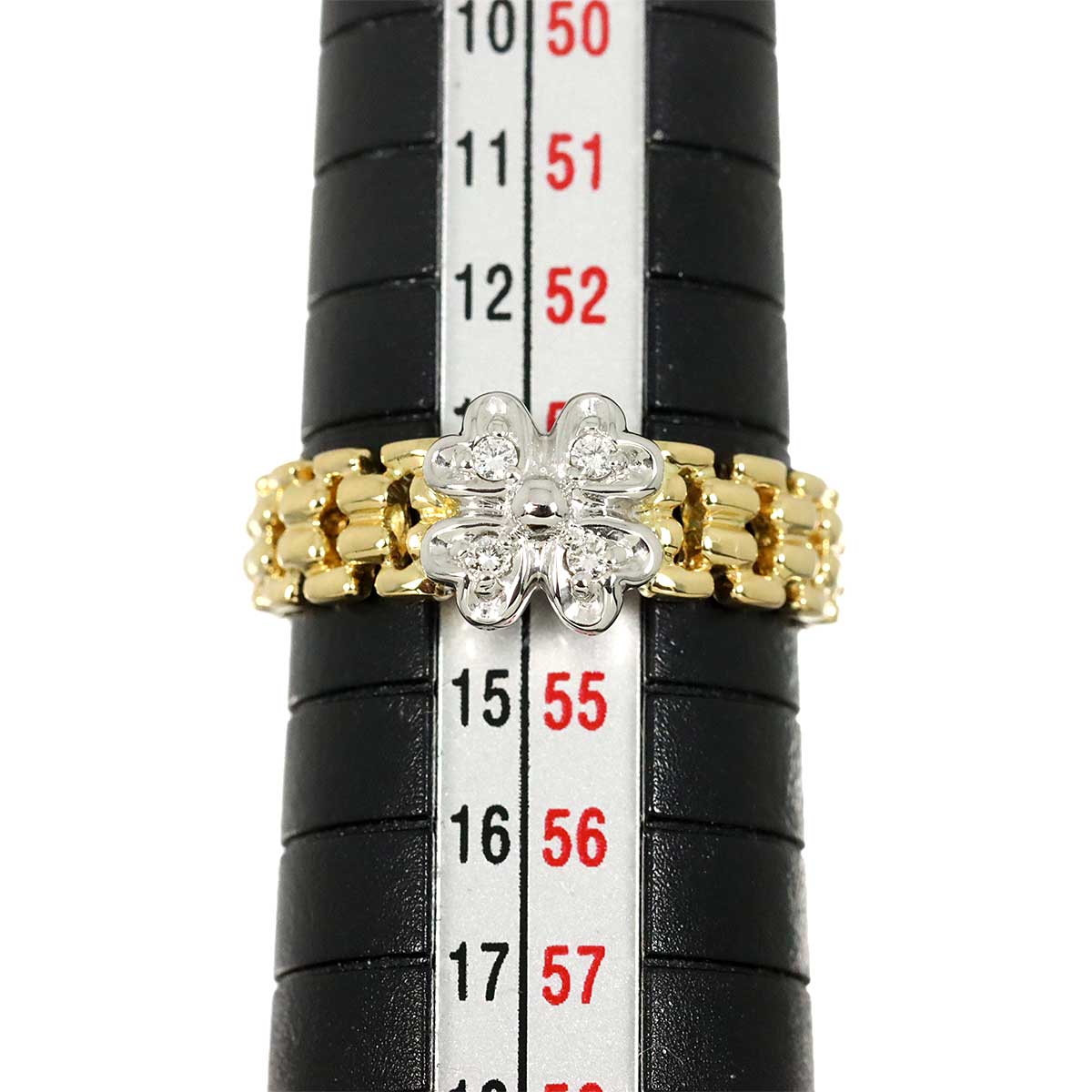 Diamond 0.06ct Ring 18K YG WG 750 6.75(US)