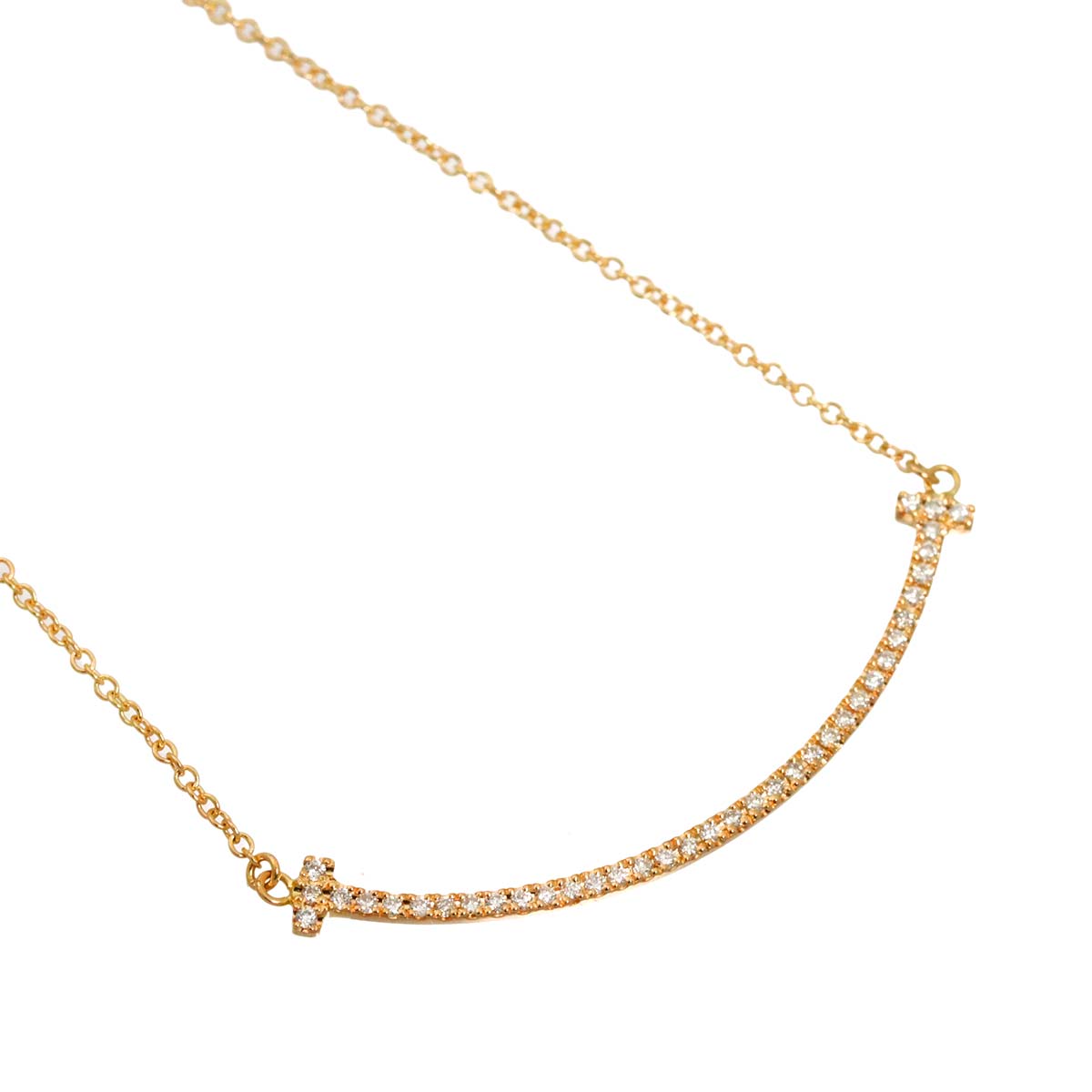 T Smile SM Diamond Necklace 18K Pink Gold 750