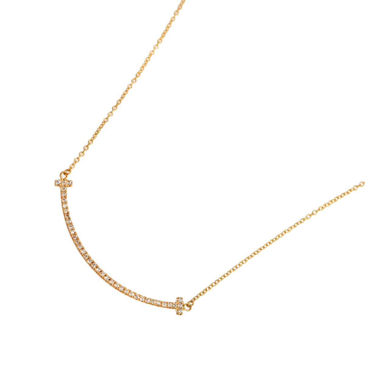 T Smile SM Diamond Necklace 18K Pink Gold 750