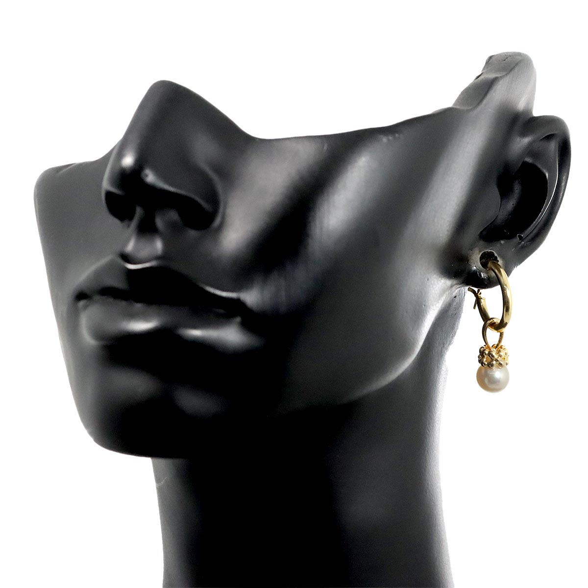 Akoya Pearl 6.9mm Earrings Pierced 18K YG 750