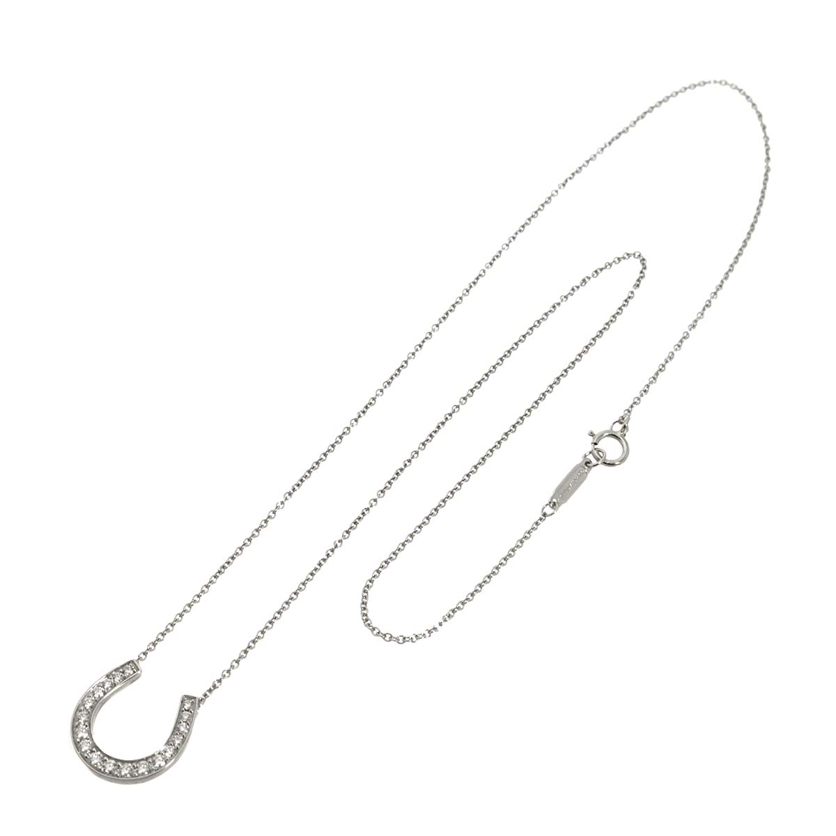Horseshoe Diamond Necklace Platinum