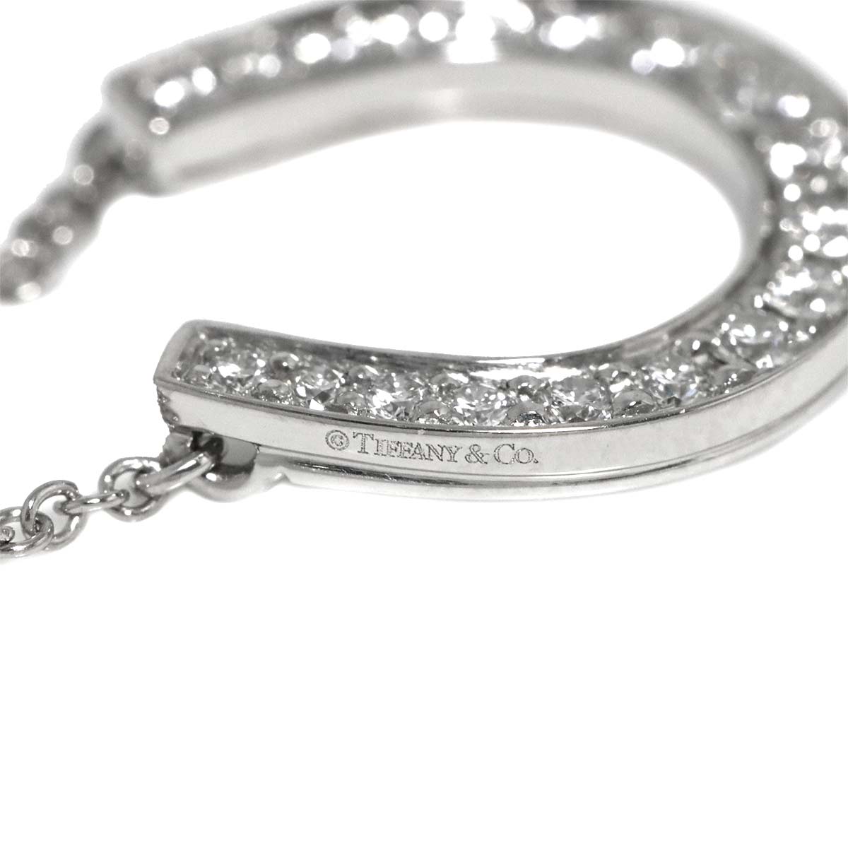 Horseshoe Diamond Necklace Platinum