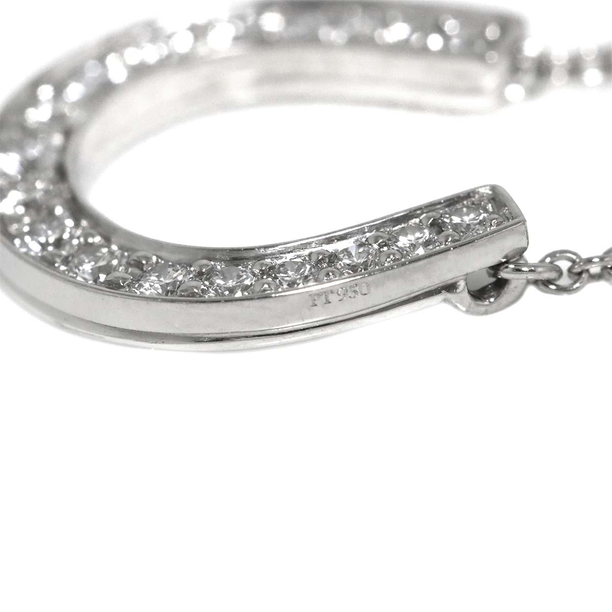 Horseshoe Diamond Necklace Platinum