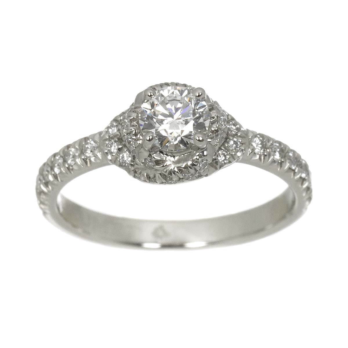 Liens Damour Diamond 0.34ct D/VVS1/3EX Ring Pt size4.5(US)