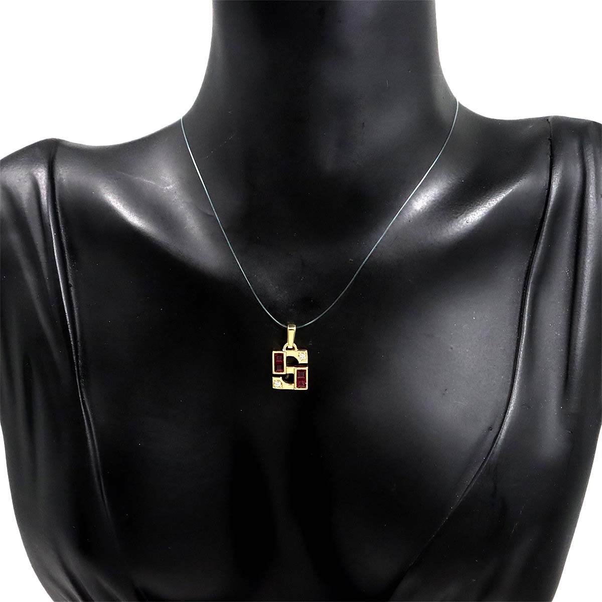Ruby Diamond Pendant Top 18K Yellow Gold 750