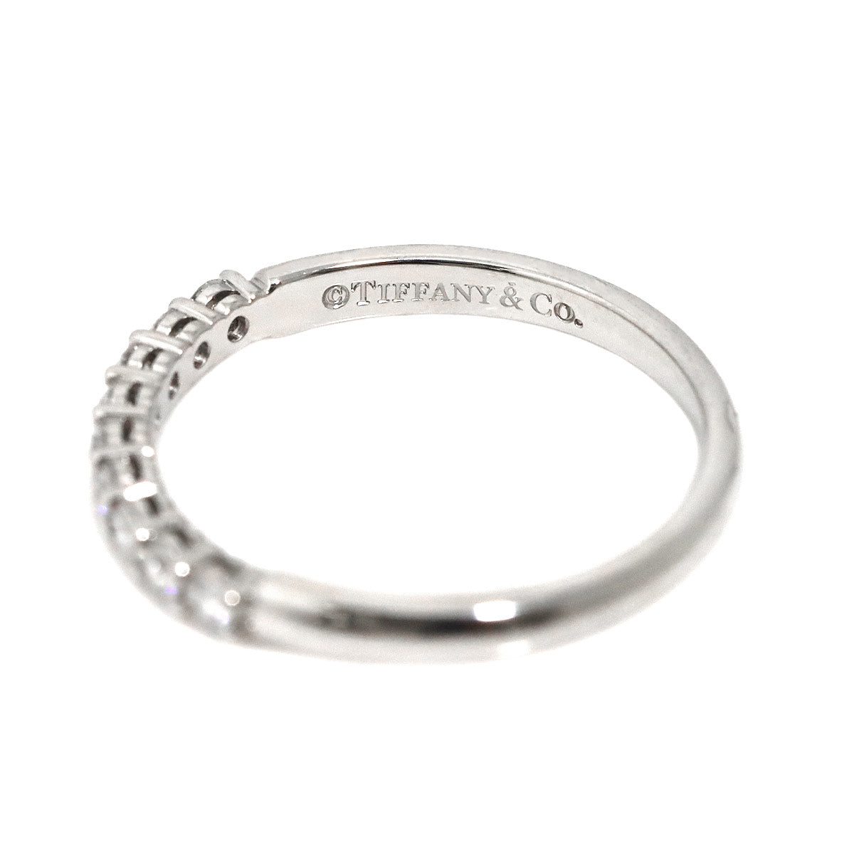 Forever Half Diamond Ring Platinum size6.75(US)
