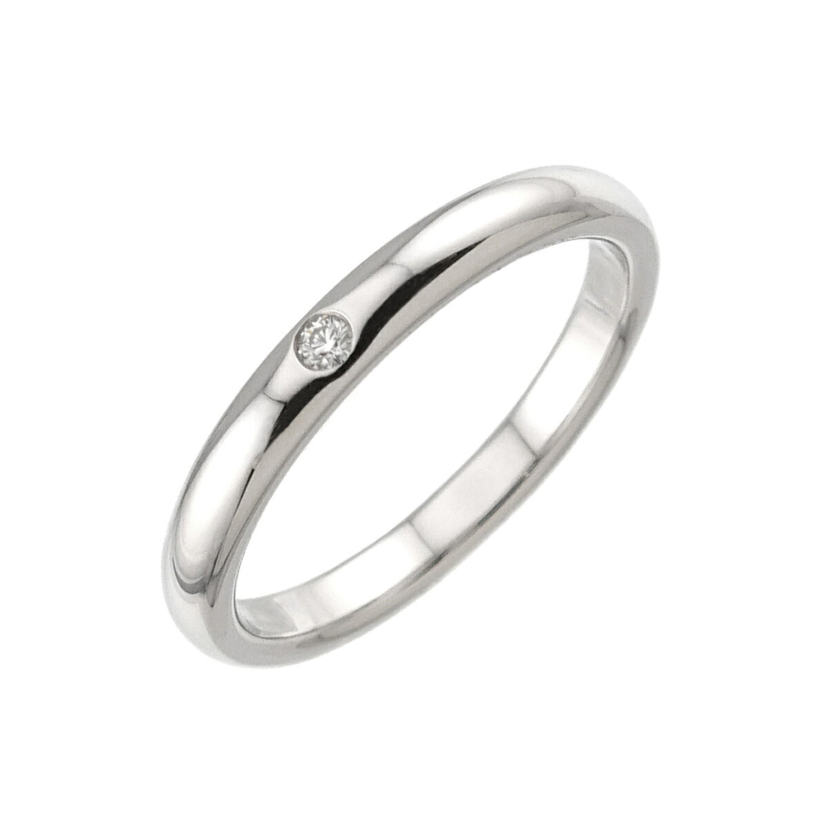Stacking Band Ring Diamond 1P Pt Size7.25(US)