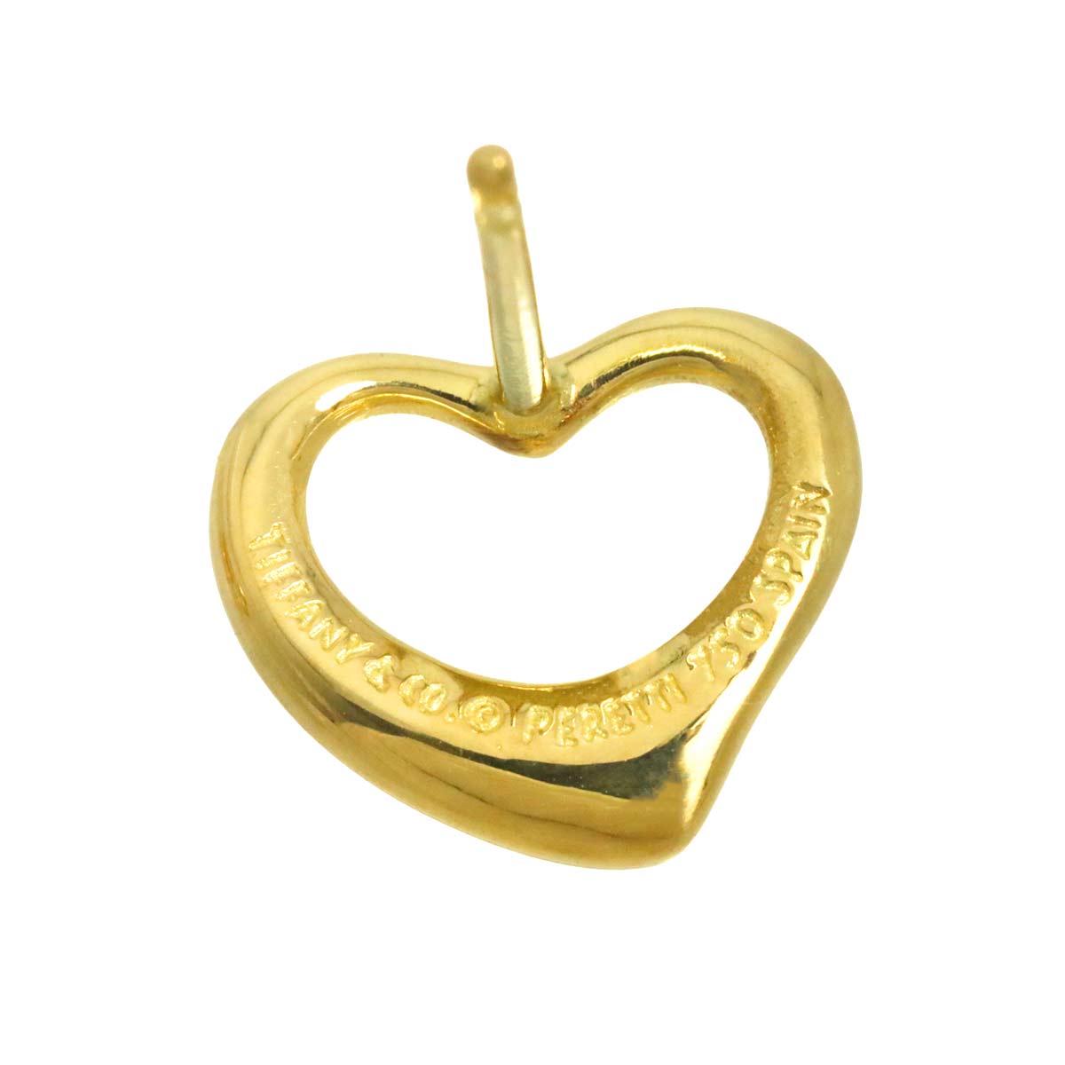 Open Heart Earrings Pierced 18K Yellow Gold 750