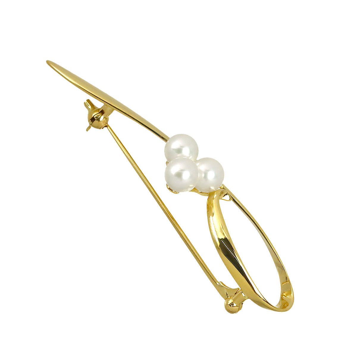 Akoya Pearl 5.5mm Brooch 18K Yellow Gold 750
