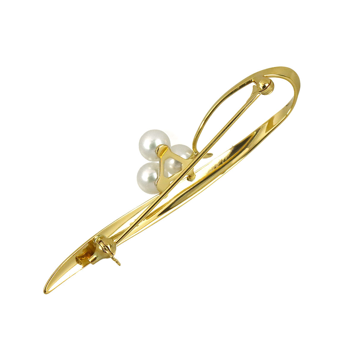 Akoya Pearl 5.5mm Brooch 18K Yellow Gold 750