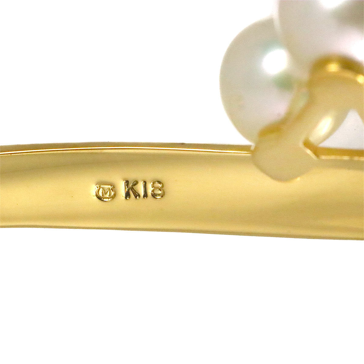 Akoya Pearl 5.5mm Brooch 18K Yellow Gold 750