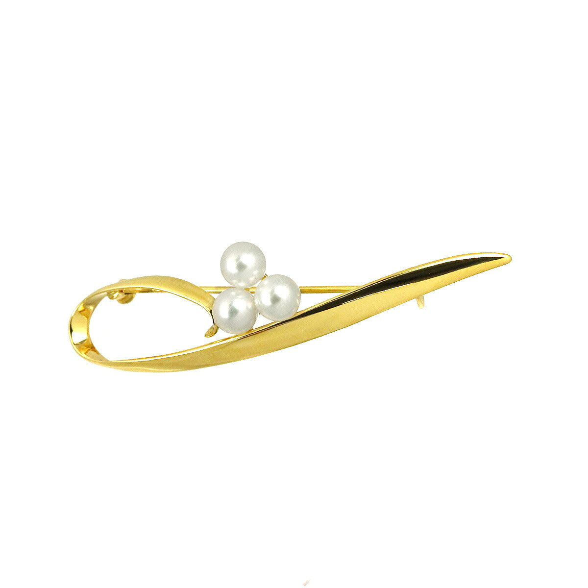 Akoya Pearl 5.5mm Brooch 18K Yellow Gold 750