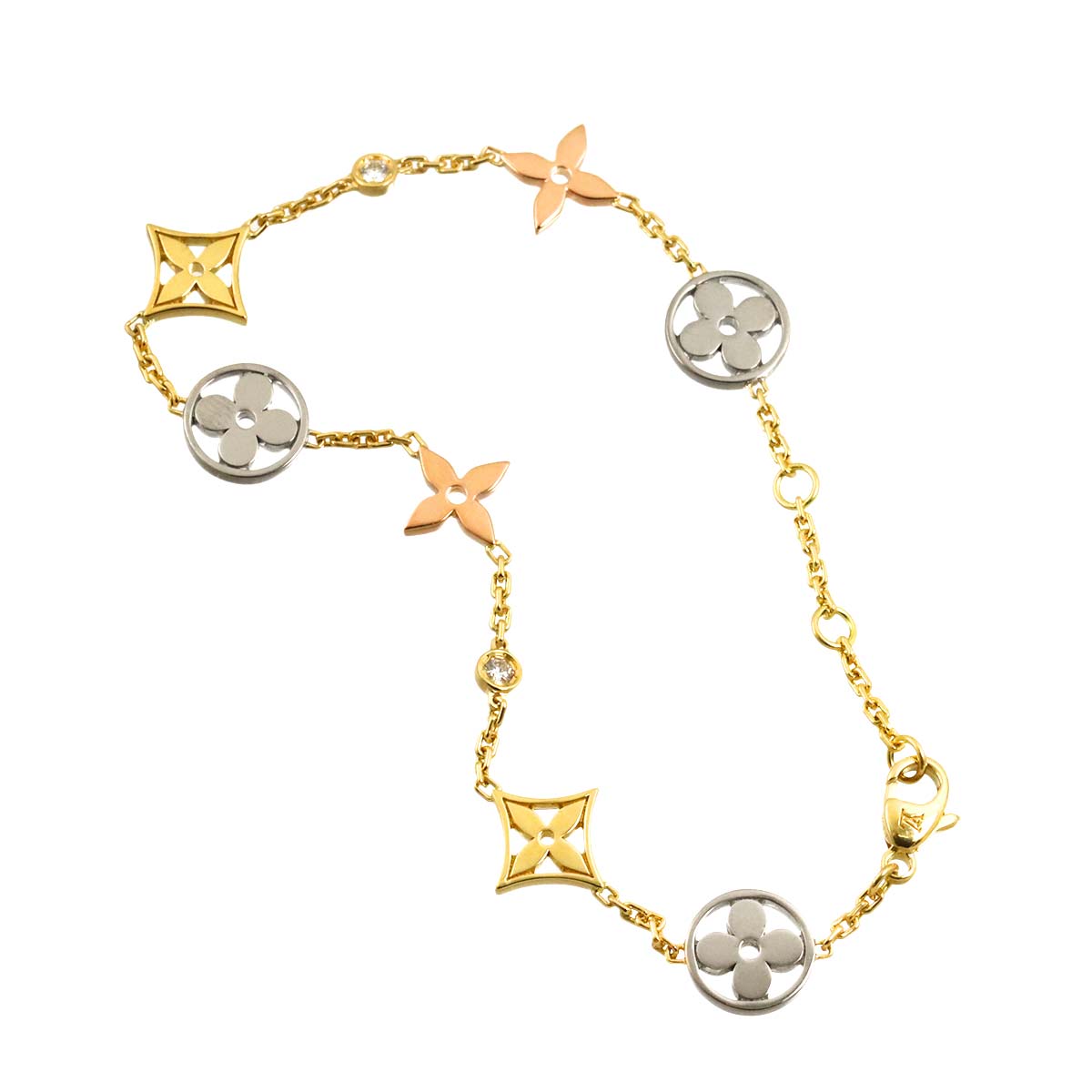 Monogram Diamond Bracelet 18K YG WG PG 750