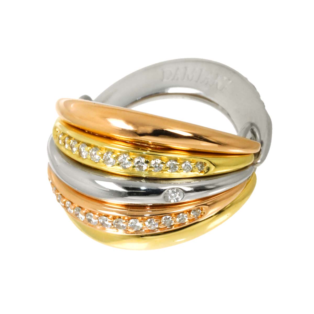 Diamond Ring 18K YG WG PG 750 size7.5(US)