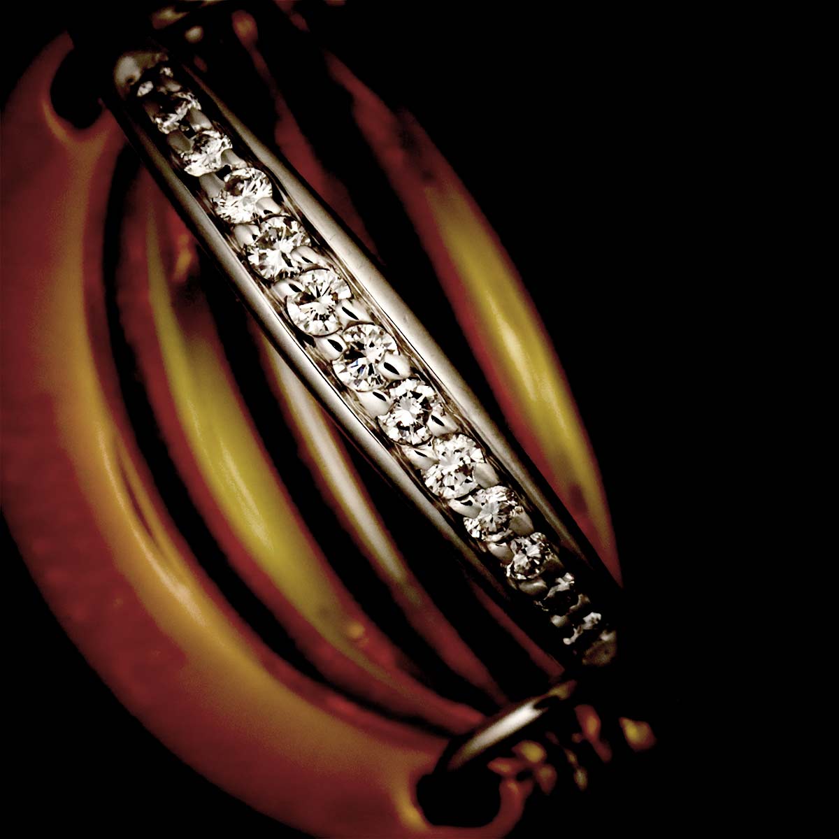 Diamond Ring 18K YG WG PG 750 size7.5(US)