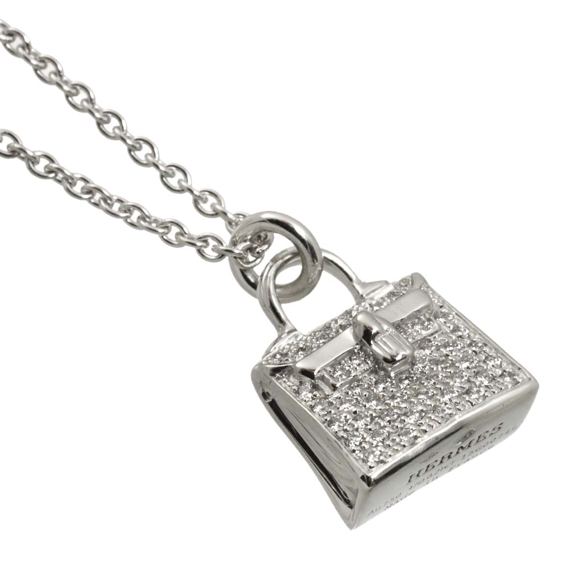 Amulet Diamond 0.21ct Necklace 18K White Gold 750