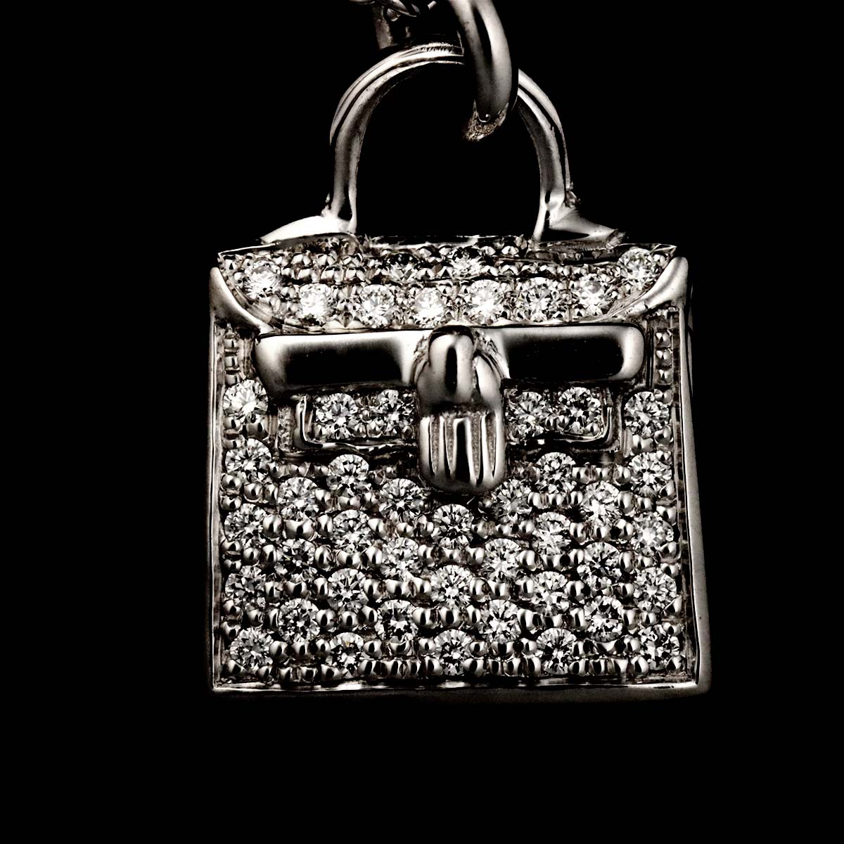 Amulet Diamond 0.21ct Necklace 18K White Gold 750