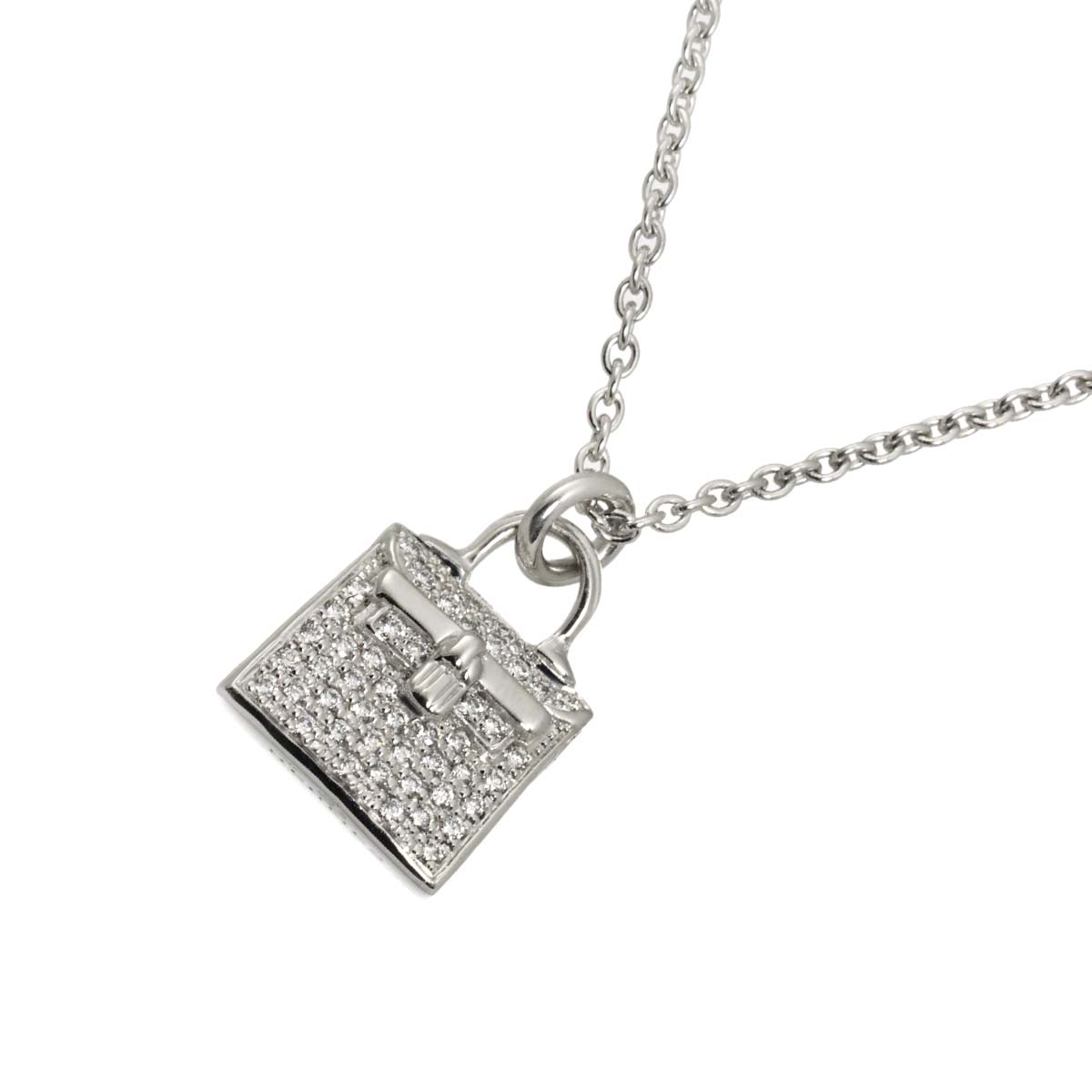 Amulet Diamond 0.21ct Necklace 18K White Gold 750