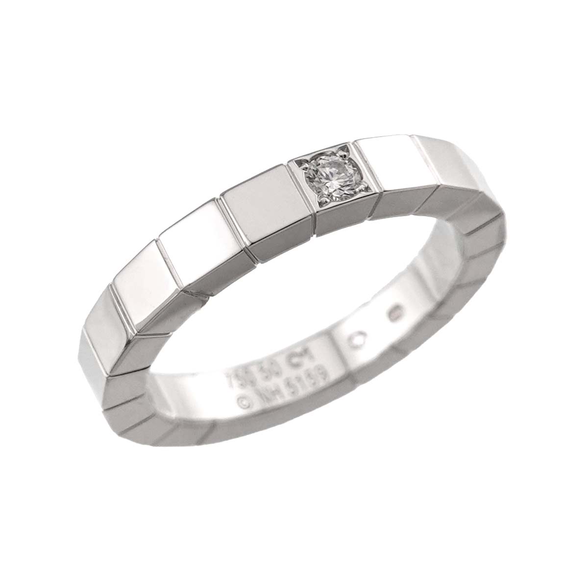 Lanieres Diamond Ring 18K WG 750 size50 5.25(US)