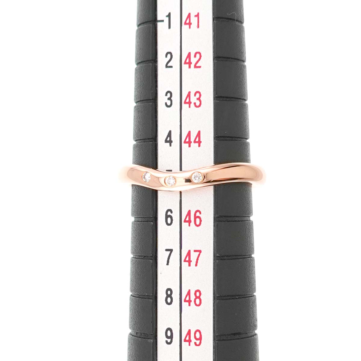 Curved Band Diamond Ring 18K PG 750 Size3.25(US)