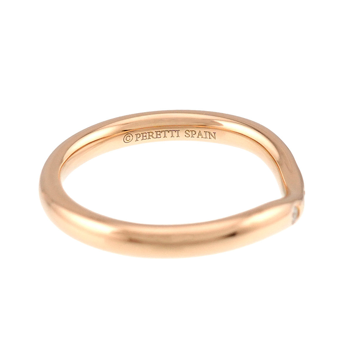 Curved Band Diamond Ring 18K PG 750 Size2.75-3(US)