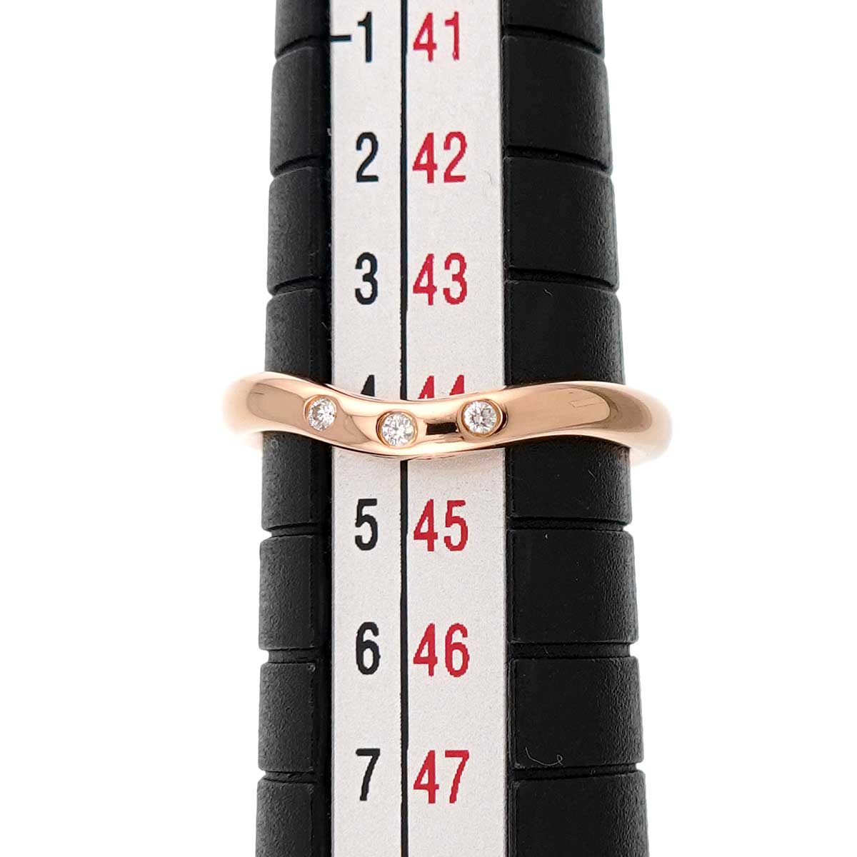 Curved Band Diamond Ring 18K PG 750 Size2.75-3(US)