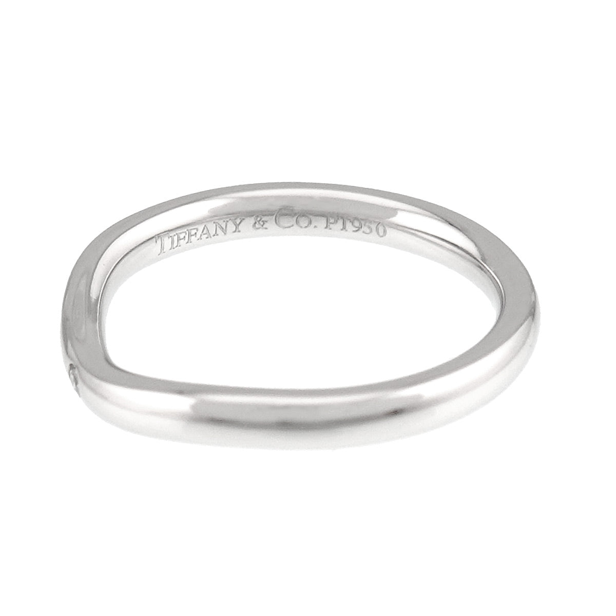 Curved Band Diamond Ring Platinum size3.25(US)