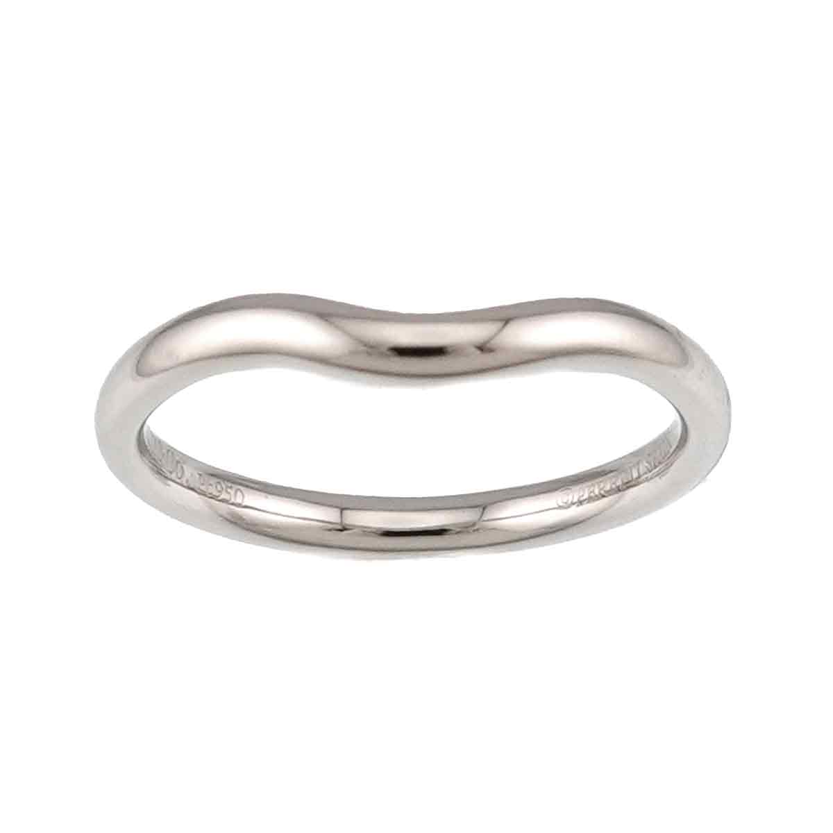 TIFFANY Co. Curved Band Ring Pt Platinum size6-6.25(US)
