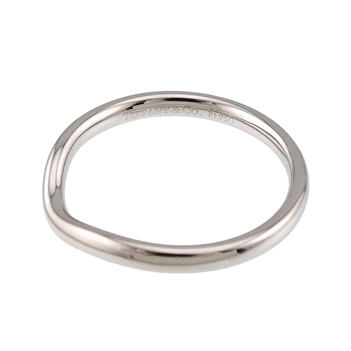 TIFFANY Co. Curved Band Ring Pt Platinum size6-6.25(US)