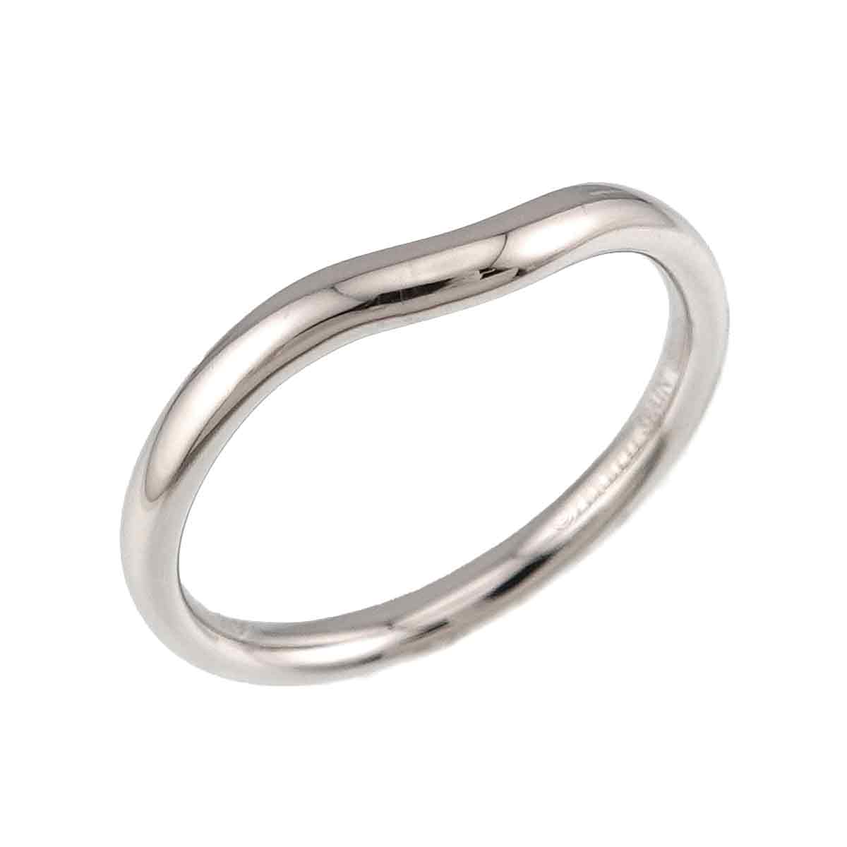 TIFFANY Co. Curved Band Ring Pt Platinum size6-6.25(US)